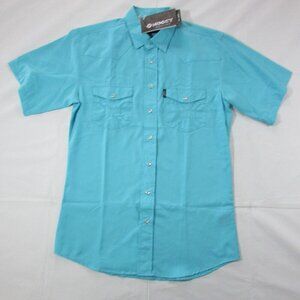 Hooey Men's Short Sleeve Sol Pearl Snap Western Shirt - Blue Curaco